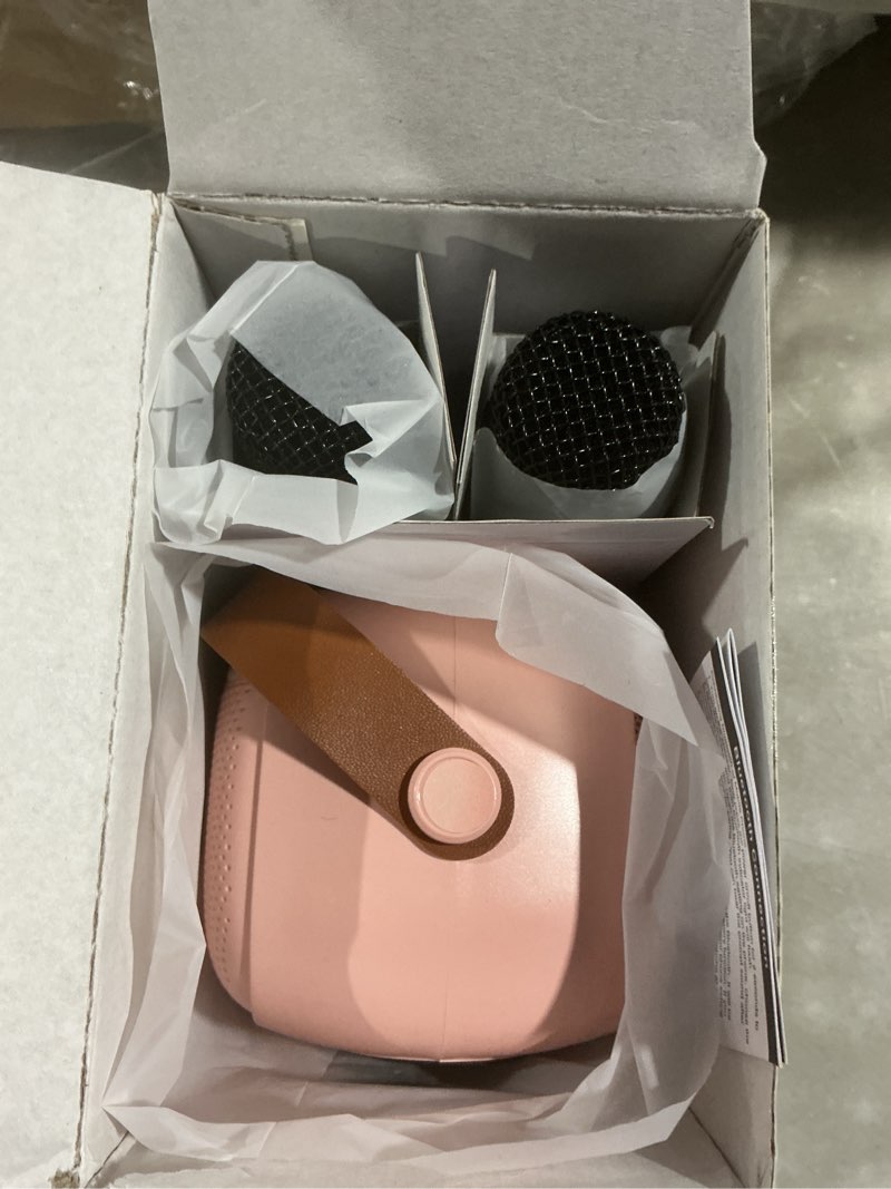 Condition photo showing Good Condition for mini karaoke machine for kids, toy for girls portable bluetooth speaker with 2 wireless microphones, fashion toy gifts for christmas birthday, for 3 4 5 6 7 8+ year old girls gifts(pink) pink 2 mic