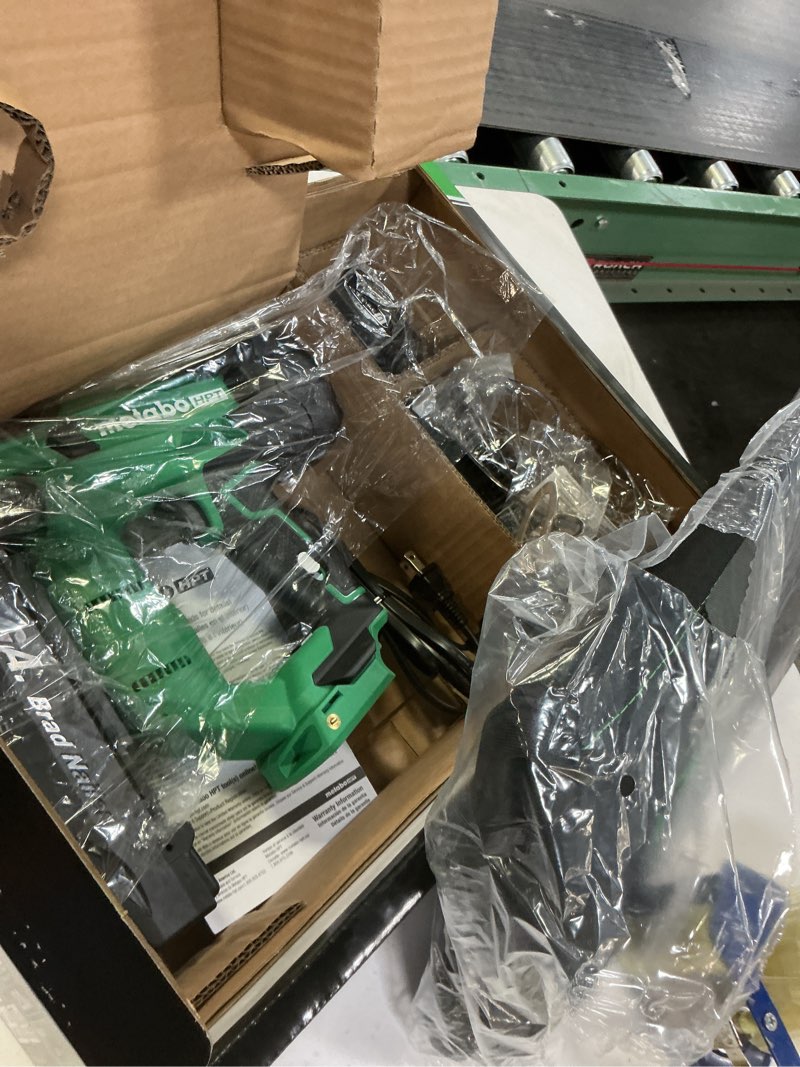 Condition photo showing Good Condition for Metabo HPT 18V MultiVolt Brushless Compact Cordless Brad Nailer Kit, 18 Gauge Nailer with Power Tool 2.0Ah Lithium Ion Battery, Drives 5/8" to 2" Brad Nails, NT1850DFT NT1850DFT NT1850DFT