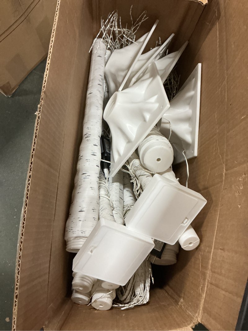 Condition photo showing As Is for Aurelema 12 Pcs Lighted Birch Tree 8 Modes Christmas Artificial LED Warm White Lights Birch Tree for Ind...