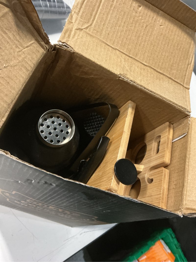 Condition photo showing As Is for bartender kit 11-piece cocktail shaker-muddler for cocktails 25oz boston shaker-bar accessories with stylish bamboo stand mix drink shaker kit perfect martini kit with cocktail recipes booklet black