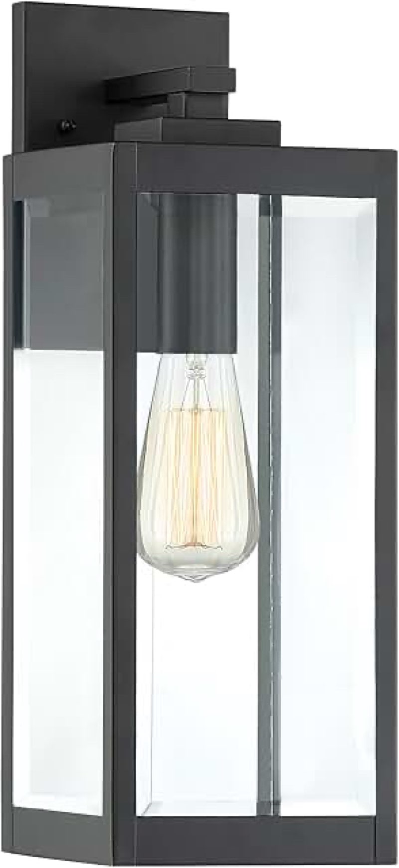 quoizel breitling 18" outside wall lantern matte black with clear glass 1479171