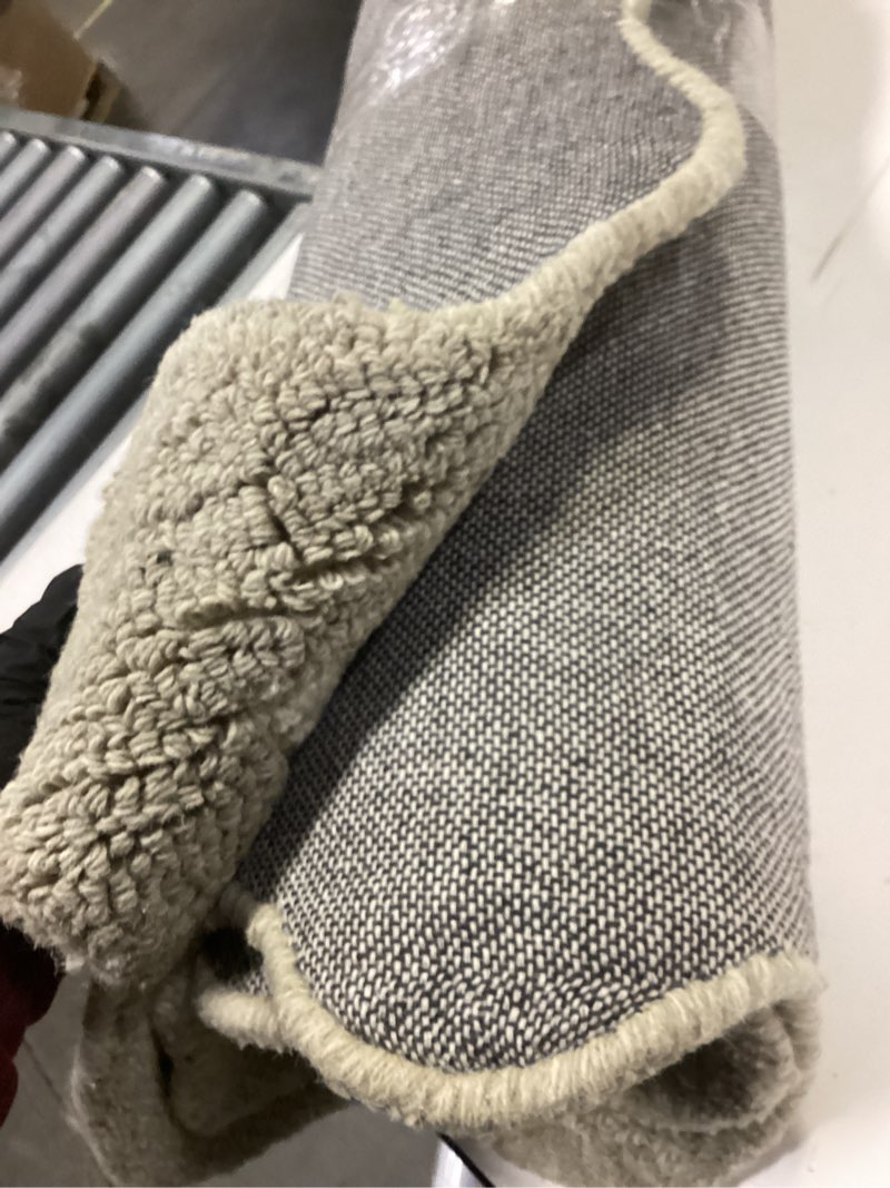 Condition photo showing As Is for Loloi Chris Loves Julia Scottie Collection SCO-01 Fog/Ivory 2'-6" x 7'-6", .87" Pile Height, Runner Rug Fog / Ivory 2'6" x 7'6" (Rectangular)