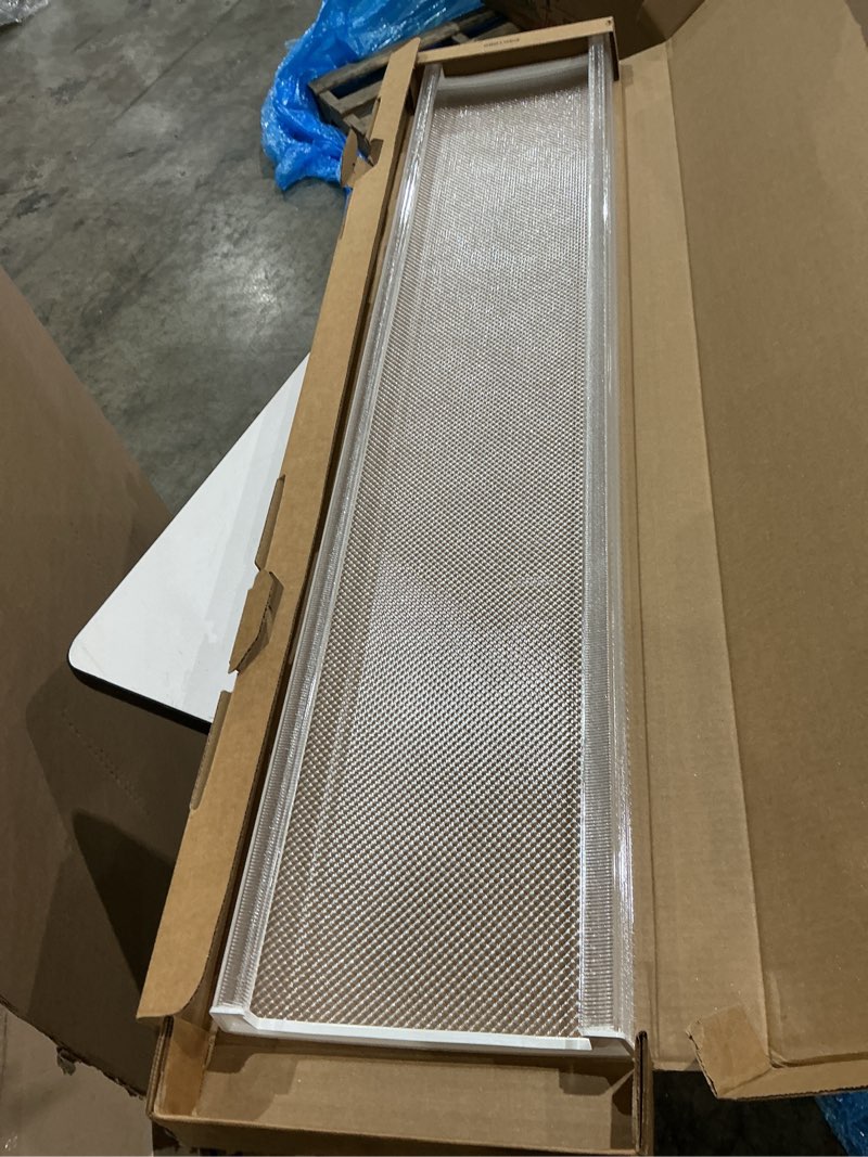Condition photo showing Good Condition for lithonia lighting 4 foot replacement acrylic diffuser lens, clear prismatic replacement cover for 48-inch lb series narrow body curved wraparound ceiling light fixture for shop lights