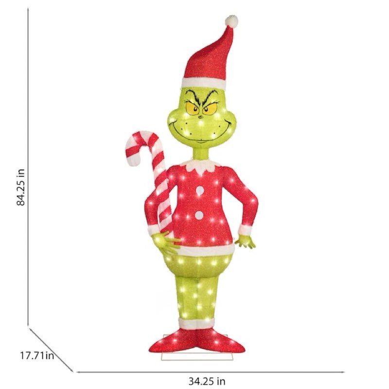 Grinch 7-Ft Freestanding Yard decoration with White LED Lights i
