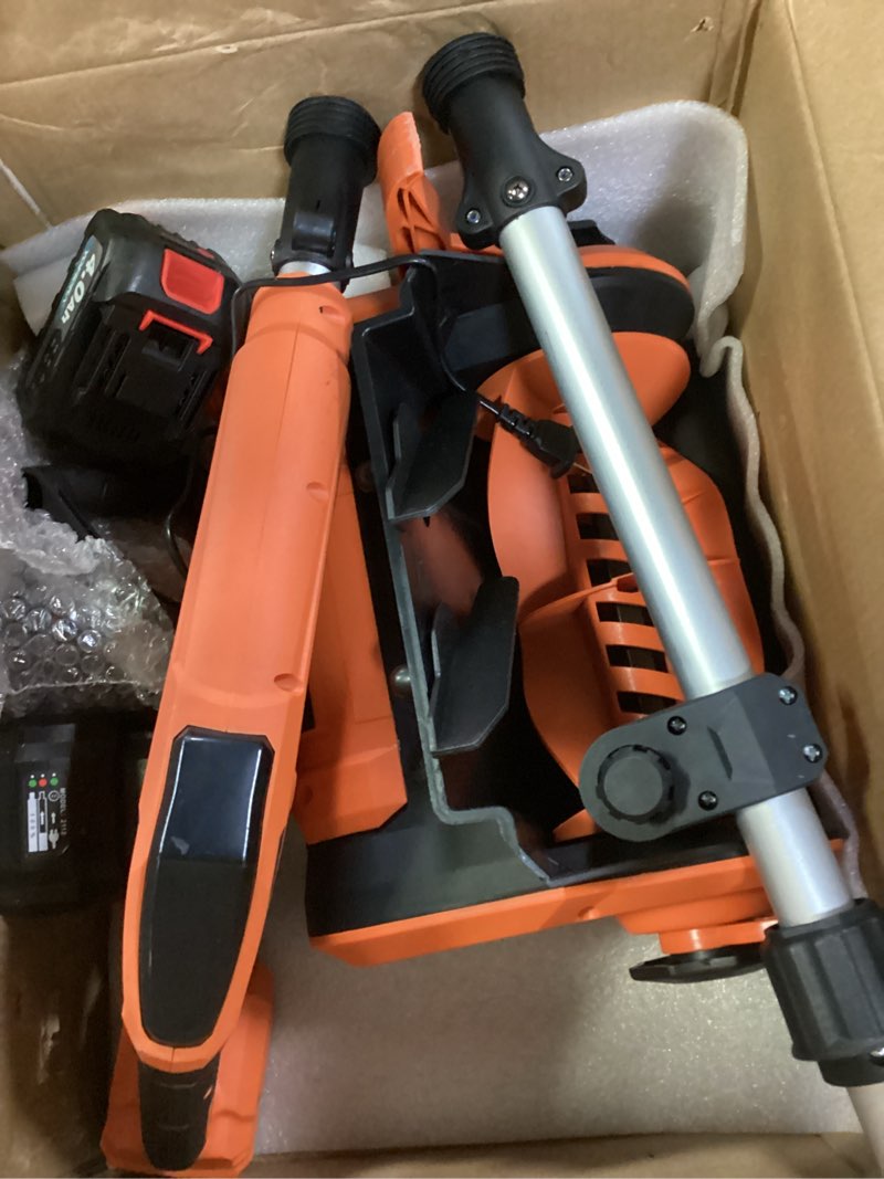 Condition photo showing Good Condition for Cordless Snow Shovel, Electric Snow Shovel 12" Width 6.7" Depth Cleaning and 20ft Throwing Distance, 4 Ah 21V Battery Brushless Snow Mover with Adjustable Front Handle for Driveway, Steps, Patio Orange