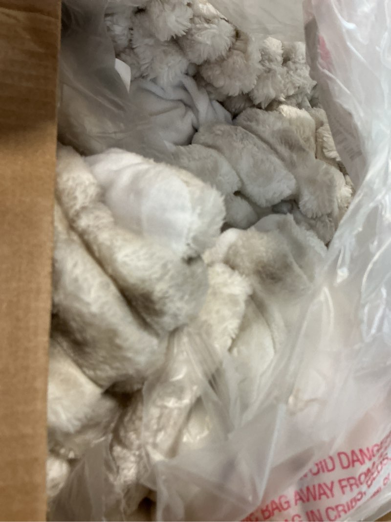 Condition photo showing Good Condition for bedelite fleece queen comforter set -super soft & warm fluffy grey&white bedding, luxury fuzzy heavy bed set for all season with 2 pillow cases grey&white queen
