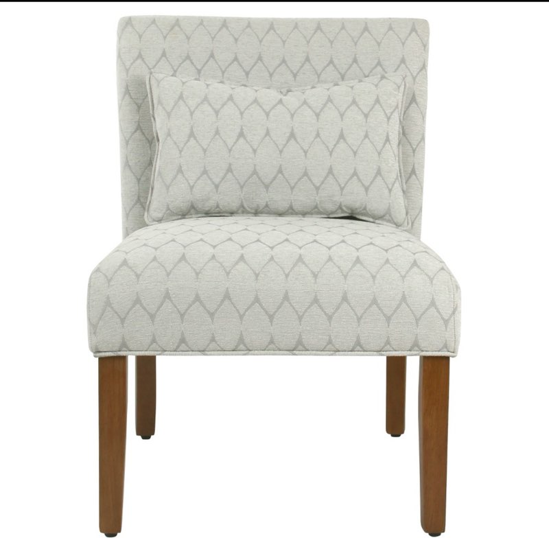 Parker Accent Chair with Pillow - HomePop: Upholstered Side & Slipper Chair for Bedroom, Office