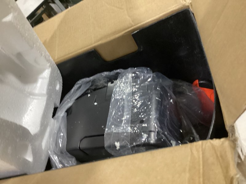 Condition photo showing As Is for bonsaii 12-sheet cross cut paper shredder, 5.5 gal home office heavy duty shredder for paper, credit card, mail, staples, with transparent window, high security level p-4 (c275-a) all black crosscut
