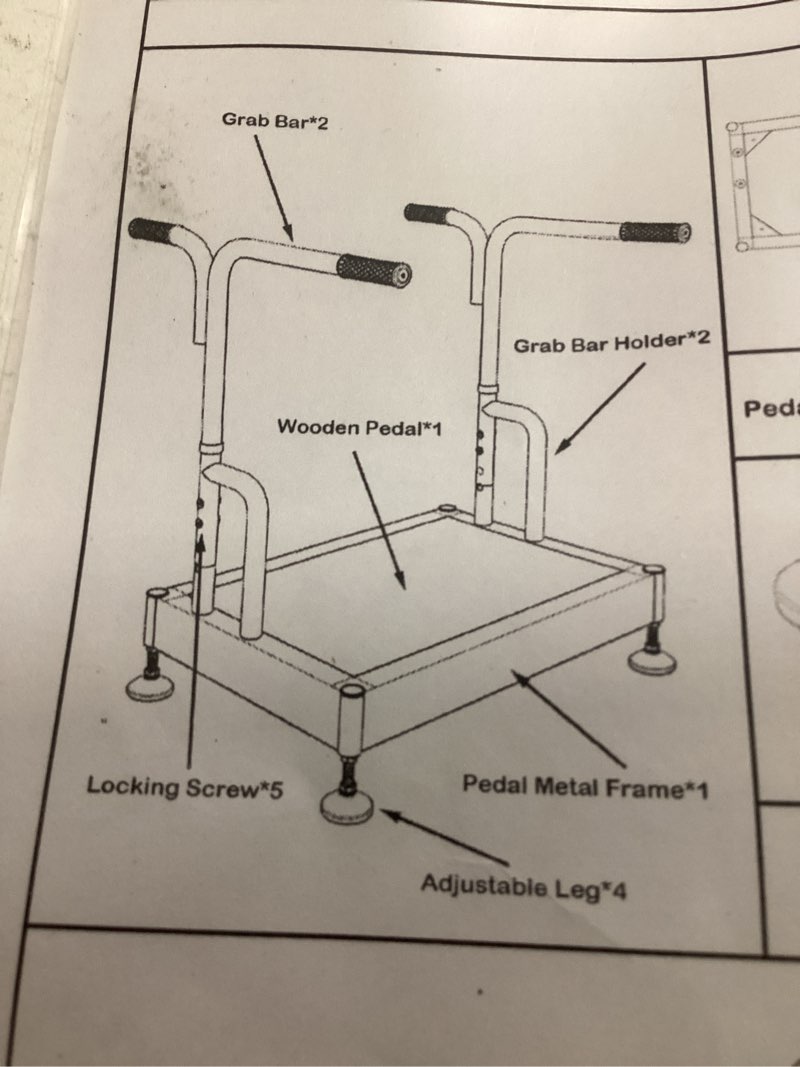 Adjustable Bed Step with Handle, Step Stool with Adjustable Handrails for High Beds, Elderly/Seniors