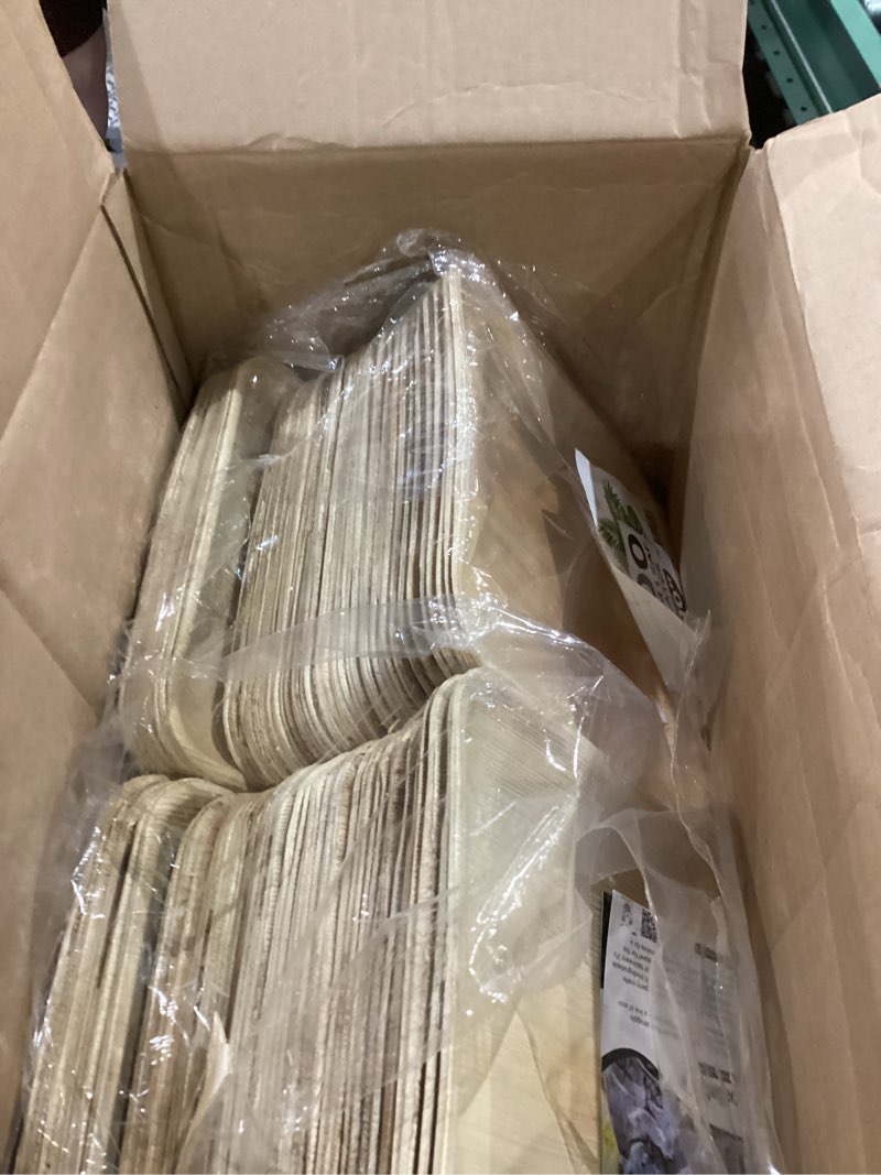 Condition photo showing Good Condition for koala love palm leaf plates bamboo disposable square 10 inch 100 bulk party pack elegant sturdy design better than paper and plastic plate (koalalove -plp-10in-100-plates) c-100 plates 10" square