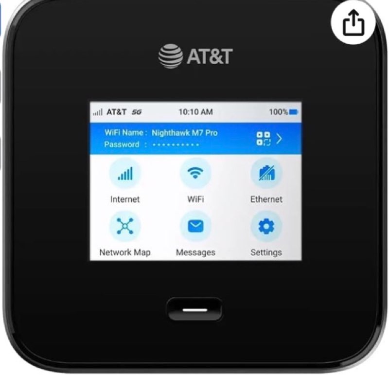 NETGEAR Nighthawk M7 Pro Mobile Hotspot 5G mmWave, WiFi 7, Unlocked, AT&T & Verizon, International, 