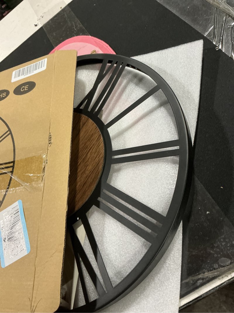 Condition photo showing Good Condition for LEIKE Large Wall Clocks,Silent,Non Ticking,Battery Operated Rustic Round Modern Big Wood Wall Clock for Living Room, Bedroom,Kitchen,Farmhouse,Office,Home Decor-16 Inch(Black-Roman Numerals)