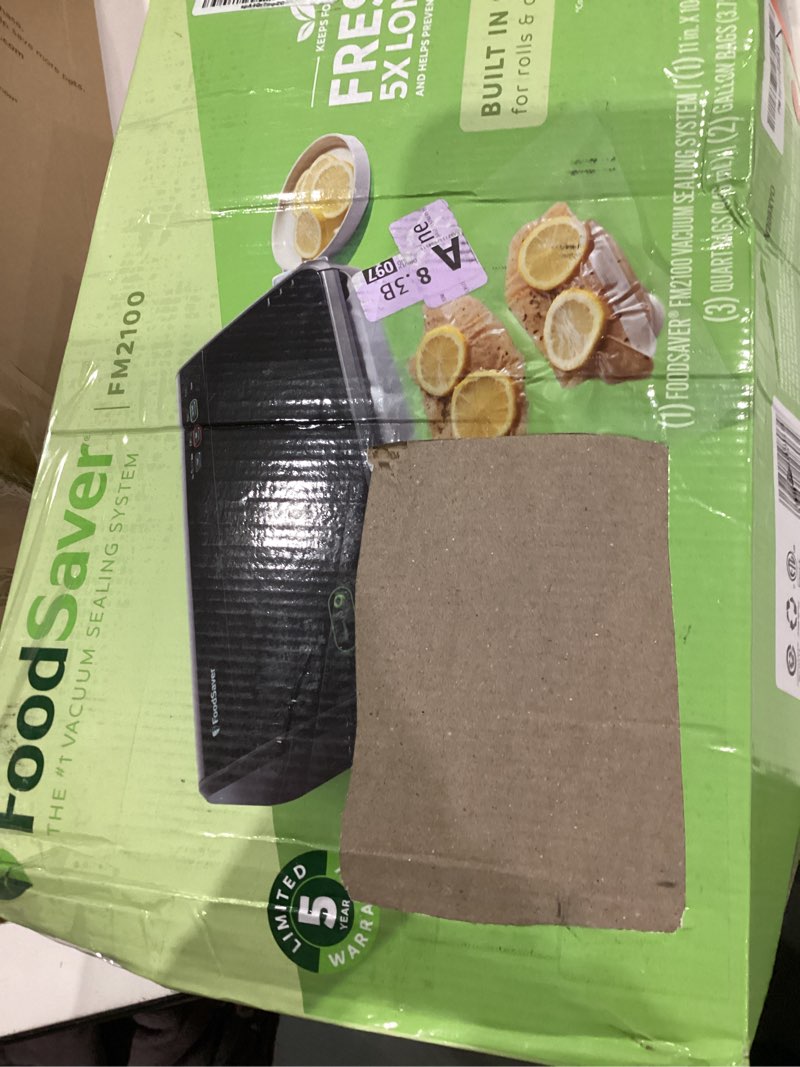 Condition photo showing As Is for FoodSaver Vacuum Sealer Machine, Automatic Bag Detection, Sous Vide Friendly, with sealer bags, roll, handheld vacuum sealer, black Vacuum Sealer + Accessories