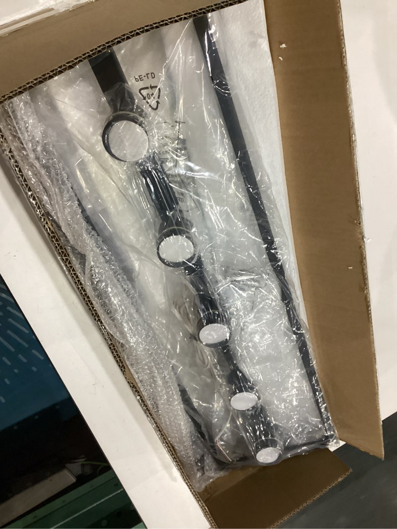 Condition photo showing Good Condition for led 5 light chandeliers black with clear glass and crystal bulb modern industrial kitchen island pendant lights linear dining room lighting fixtures hanging, farmhouse ceiling light for bar
