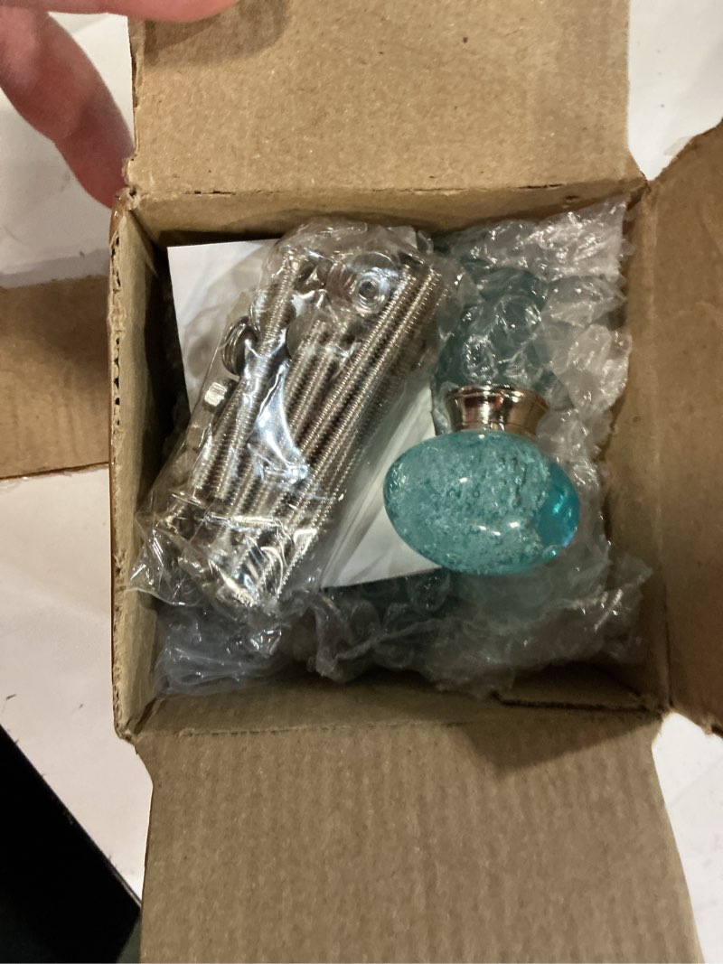 Condition photo showing Good Condition for owlKraft Handmade Bubble Glass Cabinet Knobs - Vintage Decorative, Trendy, Modern Design for Cabinets, Dressers & Furniture - Set of 6 (Blue)