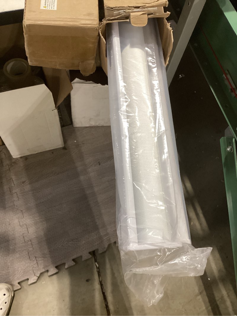 Condition photo showing As Is for Joydeco Cordless Zebra Blinds for Windows, Dual Layer Light Control Window Blinds with Light-Proof Aluminum Cover, Free-Stop Roller Shades for Home & Office (White,39\" W x 75\" H) Upgrade- White (Aluminum Cover) 39\"W x 75\"H INCOMPLETE 