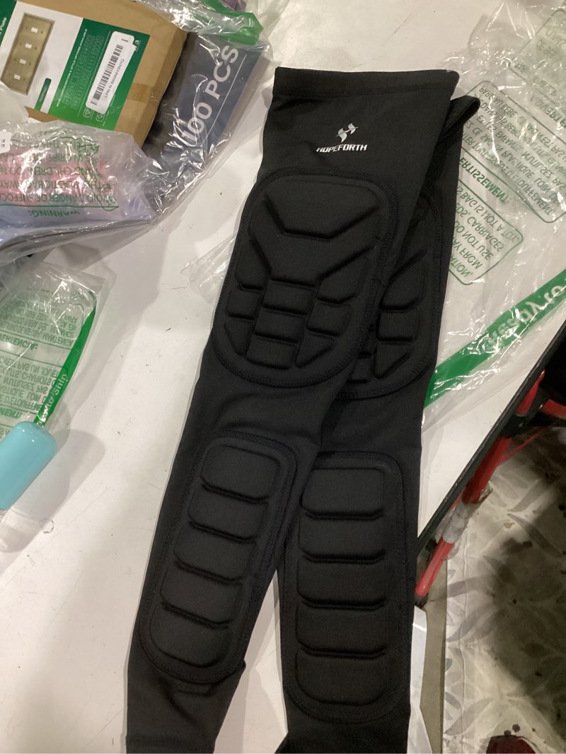 Condition photo showing New/Like New for knee calf padded 2 pack compression leg sleeve shin protective support small black padded knee calf