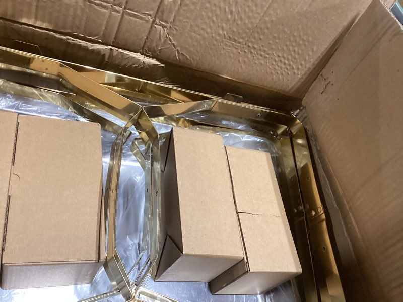 Condition photo showing New/Like New for Chafing Dishes for Buffet, 4 Pack Chafing Dish Buffet Set, 9QT Elegant Gold Colors Stainless Steel with Folding Frame Chafing Dish Buffet Set, Food Warmers for Parties, Weddings, Holiday, etc 4PCS?1*1*1*1?