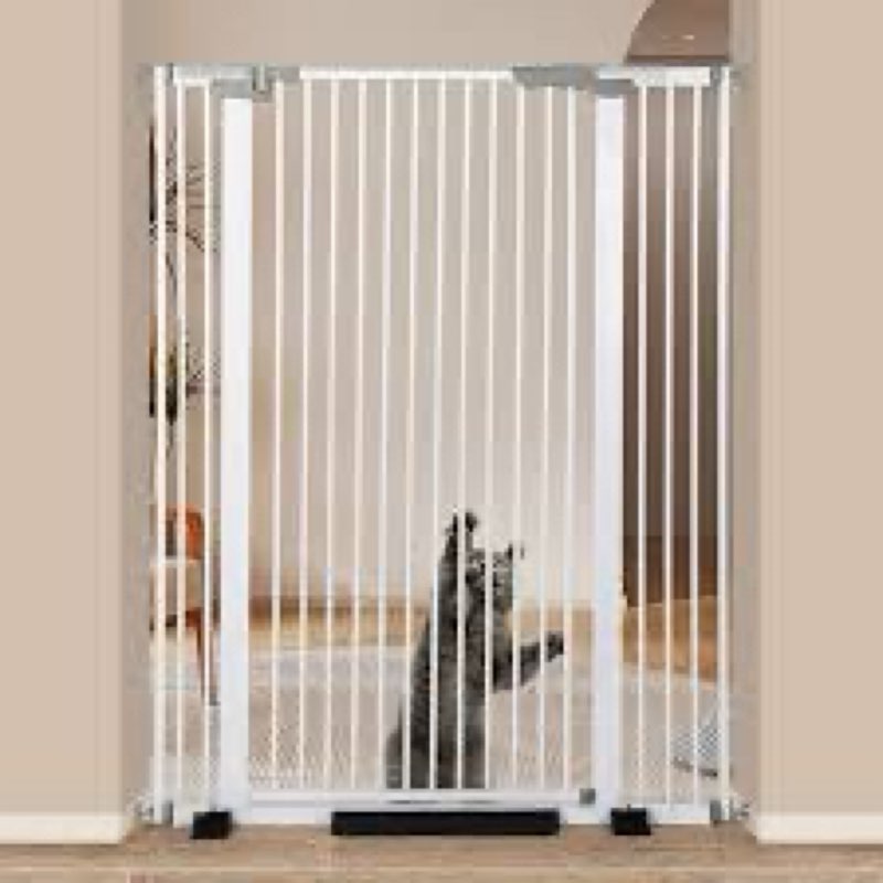 Ulifemate 51.18" Extra Tall Cat Gate for Door Way Auto Close, 30"-40" Adjustable Width Pet Gate with