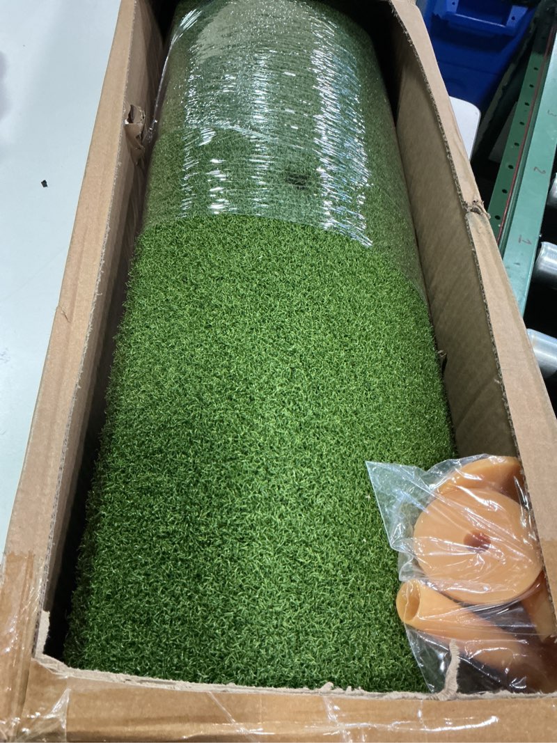 Condition photo showing Good Condition for Integrated 5x4ft & 6x5ft 26mm-31mm Golf Mat with Ball Tray, Thickening Golf Mats Practice Outdoor & Indoor, Artificial Turf Matt with 3 Tees for Hitting, Driving Chipping, Swinging 5x4ft 26mm Large