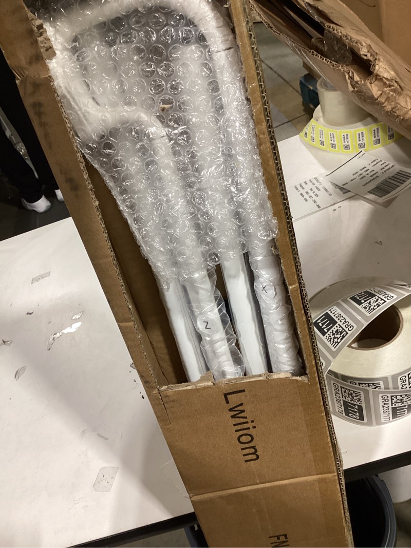 Lwiiom Matte White Double Curtain Rods For Windows 72-144 Inch,Heavy Duty Double Curtain Rod with Al