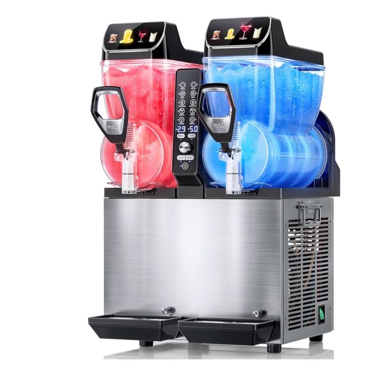 slushie machine, 85oz ice cream machine & slushy machine for home, with led display, 6 preset progra