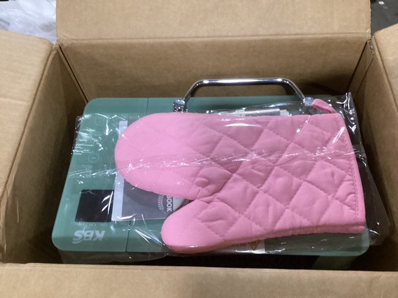 Condition photo showing Good Condition for KBS 710W Convection Bread Maker Dual Heaters,2.2LB Bread Machine with Healthy Ceramic Pan&Auto Fruit Dispenser,17-in-1 Bread Maker Machine Gluten Free,Stainless Steel 15H Timer&Keep Warm, Touch Panel Kelly Green Stainless Steel