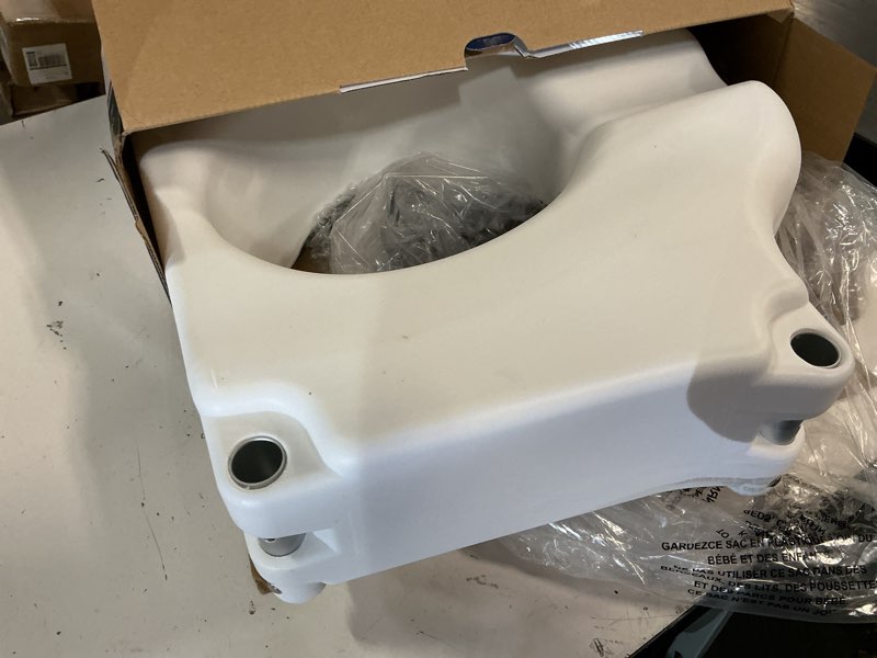 Condition photo showing As Is for drive medical 2-in-1 raised toilet seat with removable padded arms - elevated bathroom safety support - secure locking attachment - easy height assistance - durable construction, standard toilets