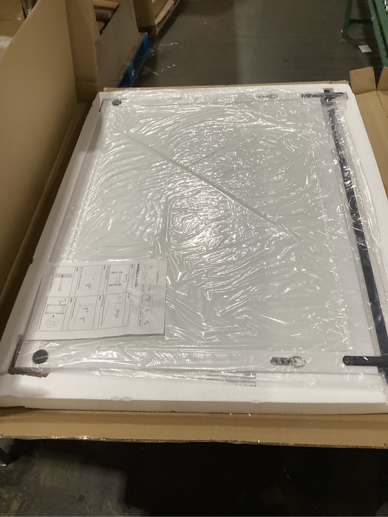 JIINGYO Farmhouse Bathroom Mirror, 40x30 Inch White Vanity Mirror for Wall, Wood Framed Rustic Mirro