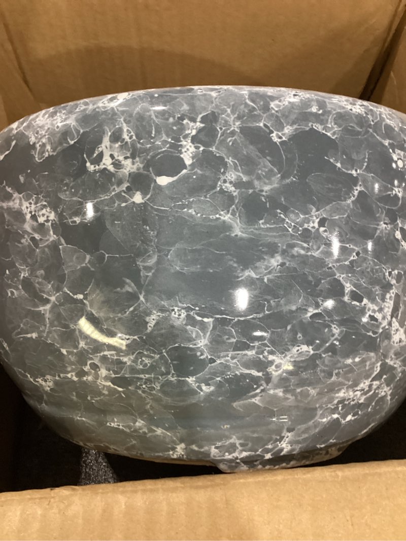 Condition photo showing Good Condition for ceramic planter - 6 inch plant pot with drainage hole and saucer, succulent pot glaze round flower pot for indoor outdoor plants, gray
