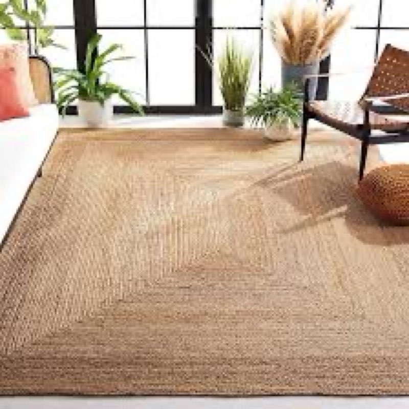 kema jute braided area rug, 6x9 feet (72x108 inches) - rustic vintage braided reversible rectangular