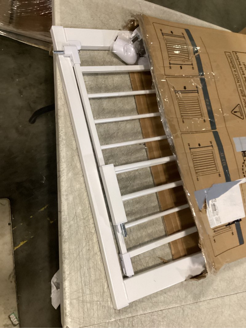 Condition photo showing Good Condition for cumbor 29.7-40.6" baby gate for stairs, mom's choice awards winner-dog gate for doorways, pressure mounted auto-close pet gates for dogs indoor, safety child gate with easy walk thru door, white white 29.7-40.6"w x 30.5"h