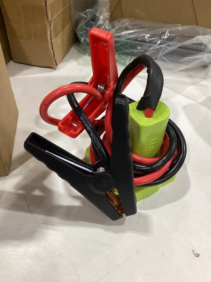 Condition photo showing Good Condition for jumper cables adapter compatible with ryo.bi 18v batteries, silicone wire 8awg 3.28ft portable battery jump starter starting using tool for car suv truck, temperature resistance 392?(200?)