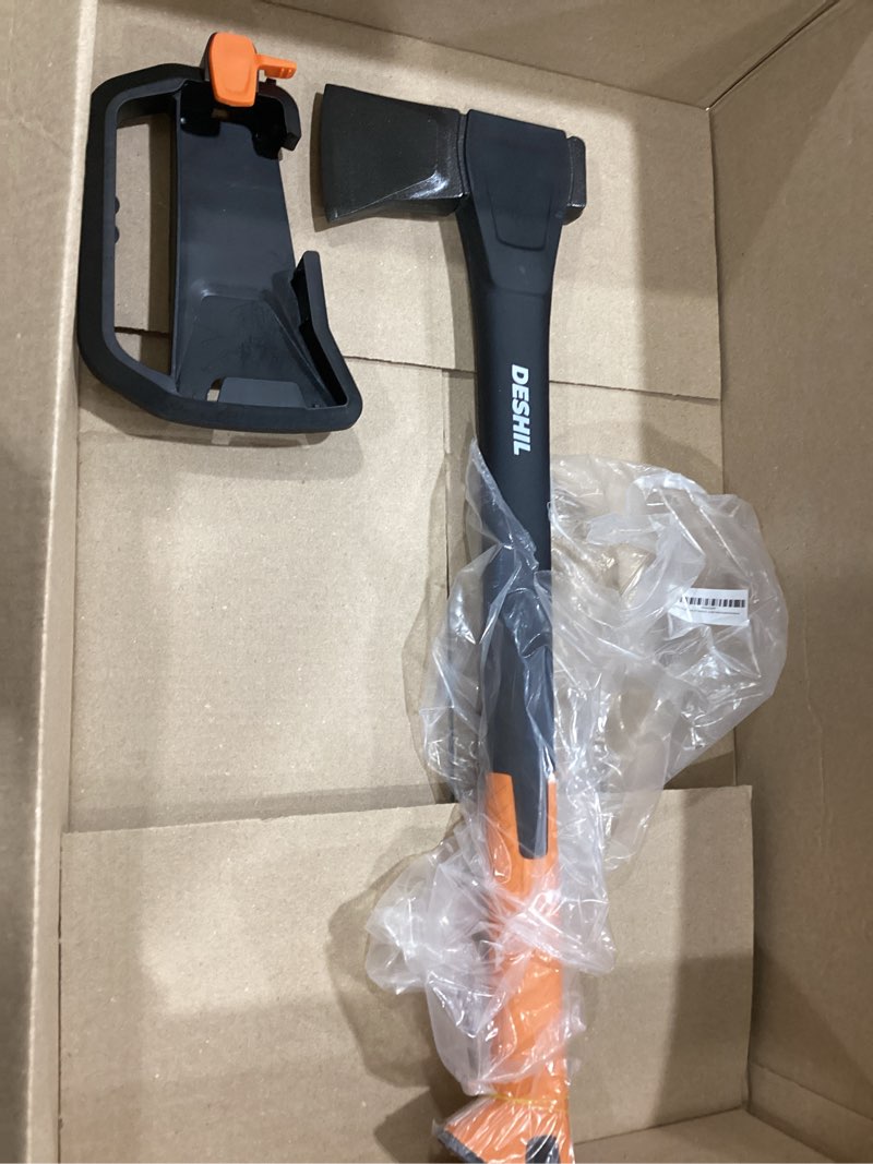 Condition photo showing Good Condition for x17 wood splitting axe, 24” camping outdoor hatchet for wood splitting and kindling, forged carbon steel heat treated hand maul tool, nylon hollow handle shock reduction handle