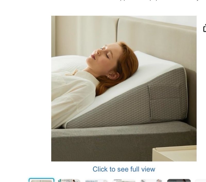 wedge pillow, 10 inch bed wedge pillow for headboard, pillow wedge for acid reflux relief, sleeping, back pain relief, snoring, triangle pillow wedge, white/grey