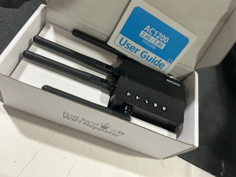 Condition photo showing Good Condition for wifi booster swqfewafgrgvad | 1200mbps 5ghz/2.4ghz wifi signal booster, 12880 sq ft range, 105 connected devices at home, 3 modes for indoor use