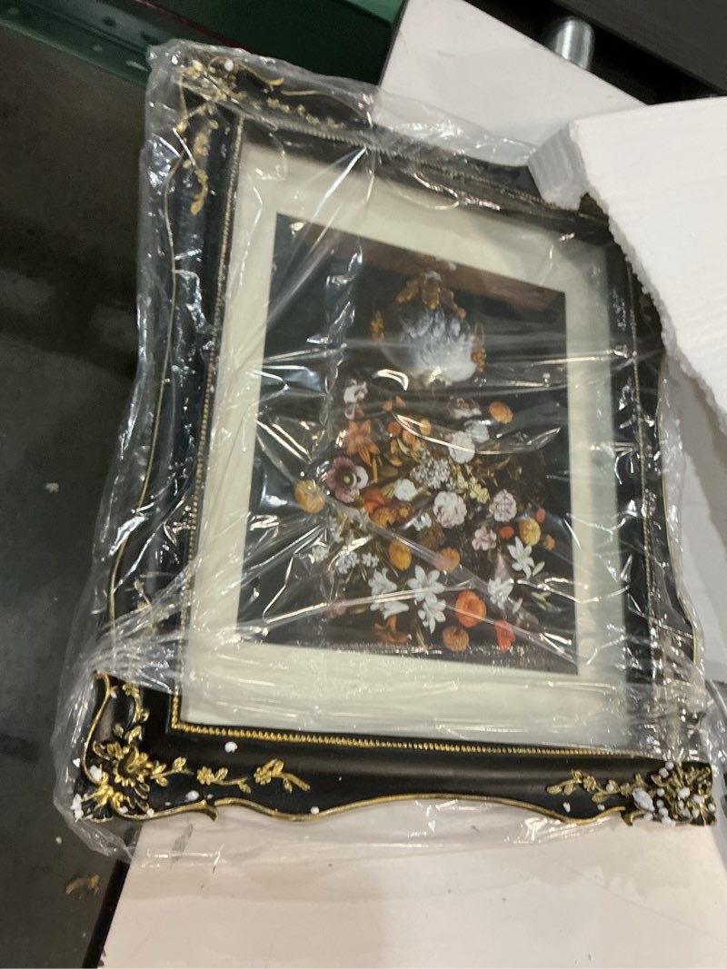 Condition photo showing Good Condition for SIMON'S SHOP Black Picture Frame 11x14 Matted to 8x10, Vintage 11x14 Picture Frame with Mat, Victorian Gothic Poster Frame for Gallery Wall and Tabletop Display 11x14 Black