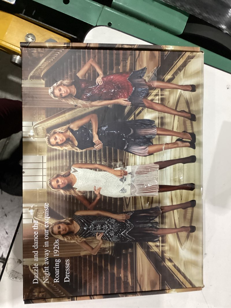 Condition photo showing New/Like New for FEPITO 1920s Flapper Dresses for Women, Fringed Sequin Great Gatsby Dress for Women with 20s Accessories, Roaring 20s Costume Small Green?style 3?