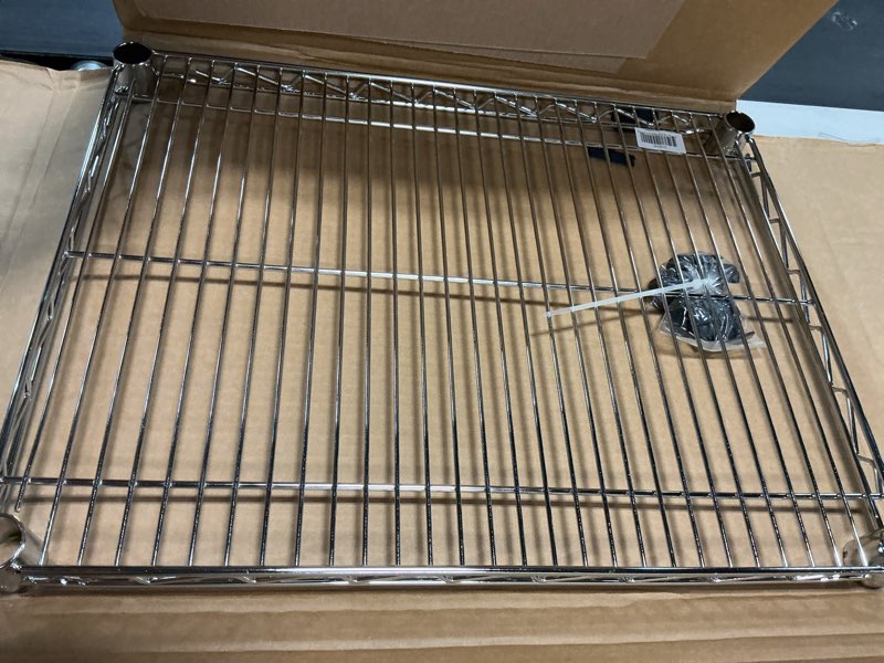 Condition photo showing Good Condition for Nexel Additional Wire Shelf for Wire Shelving Units, 600-800 lb Capacity, 18"W x 24"L, Chrome Finish 18"W x 24"L Chrome