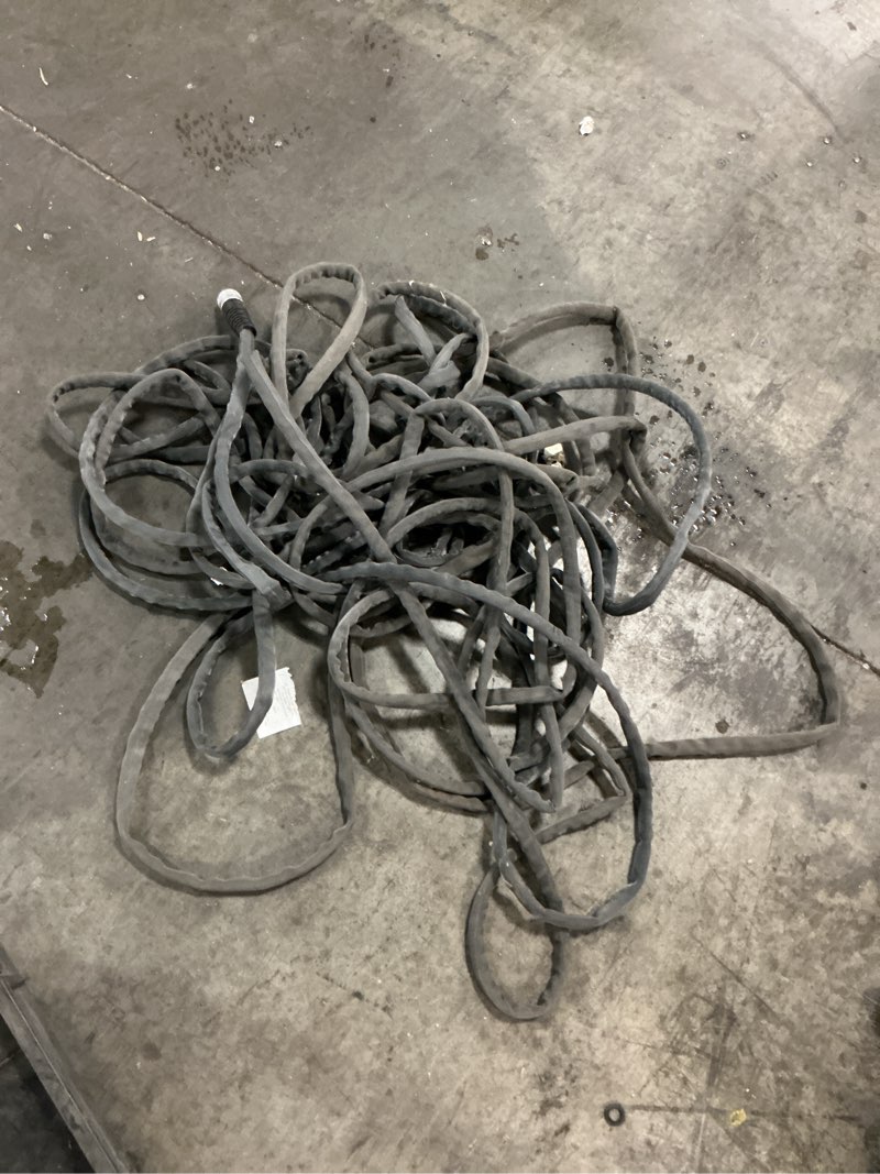 Condition photo showing As Is for zero-g 4001-100 garden hose, 5/8" x 100', gray zero-g 5/8" x 100'