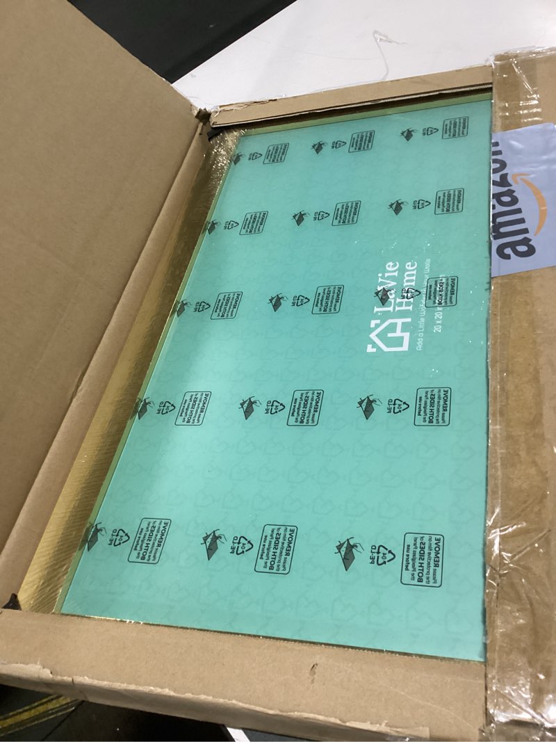 Condition photo showing Good Condition for lavie home 20 x 20 picture frame, square poster frame with high definition plexiglass, horizontal or vertical wall gallery poster frames suitable for photos, artworks, posters,puzzle, gold 1pc 20x20 gold