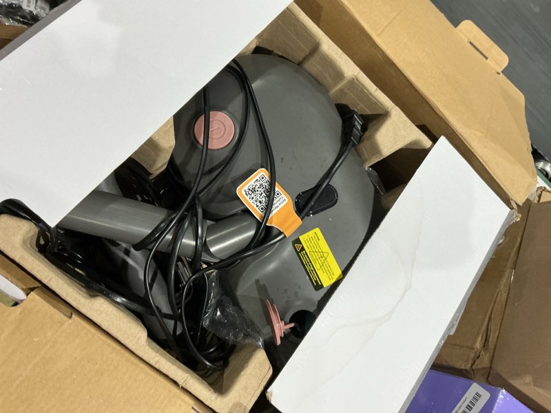 Condition photo showing As Is for scrubbing steam mop with rotating pads, spin steam cleaner for floor cleaning,large tank,23ft cord, led headlights,reusable pads & self-standing,safe for hard floor/laminate/marble rose gold
