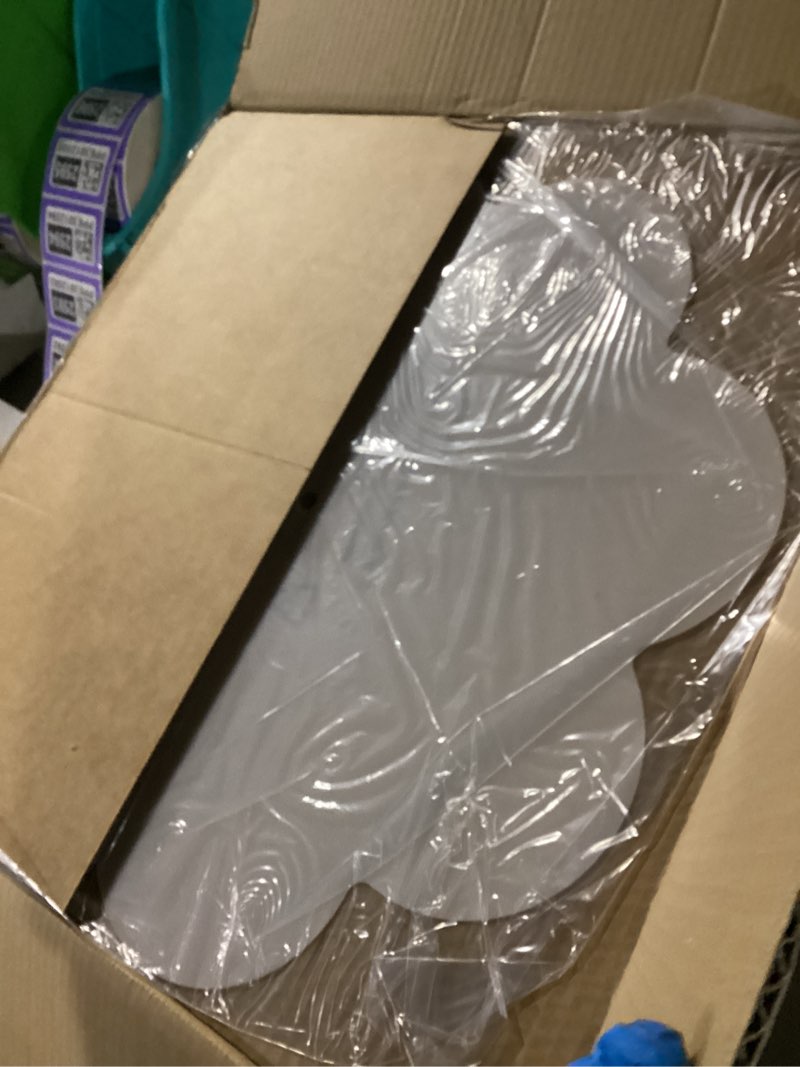 Condition photo showing New/Like New for Gold Semi Flush Mount Ceiling Lights, 4-Light 18" Ceiling Light Fixtures with Fabric Shade in Flower Shape, Farmhouse Brass Drum Lighting for Nursery Bedroom Kitchen, AD-22009-4SF-GD Gold, Flower Shade 18"