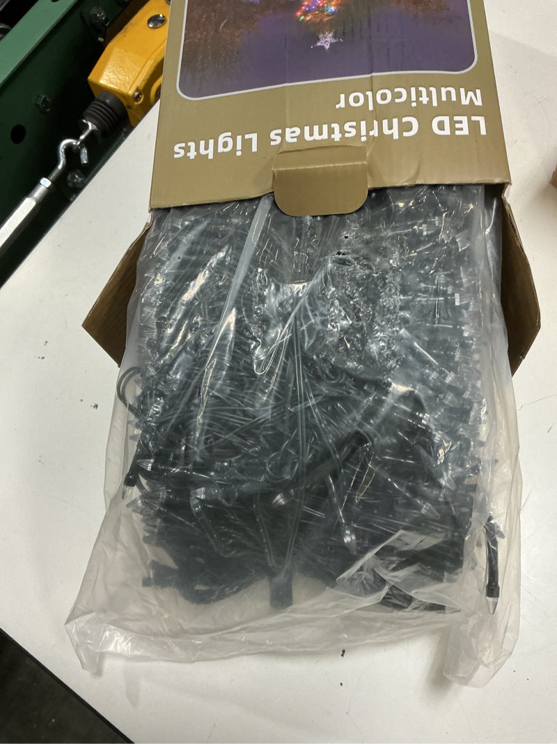 Condition photo showing New/Like New for 1500 led 470ft christmas string lights outdoor, 12 modes and timer memory dimmable, plug in waterproof dark green wire twinkle fairy light for for xmas yard tree wedding party decor (multicolor) multicolor 1500 led 470ft dark green wire