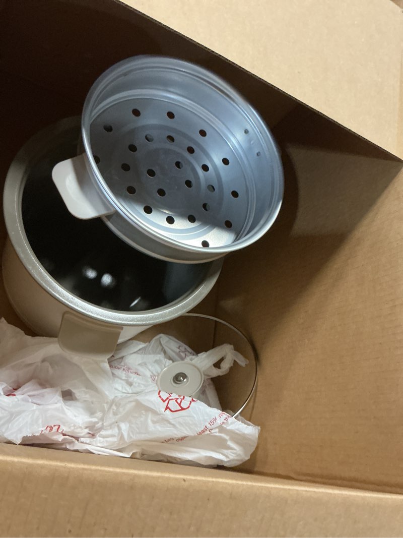 Condition photo showing Good Condition for bella 16 cup rice cooker with steamer, dishwasher safe steaming basket, rice paddle and measuring cup, removable nonstick cooking bowl, automatic keep warm function?, 400 watt, oatmilk
