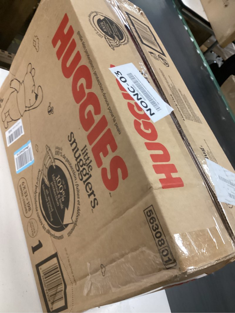 Condition photo showing New/Like New for huggies size 1 diapers, little snugglers diapers, size 1 (8-14 lbs), 198 count (6 packs of 33), packaging may vary size 1 198