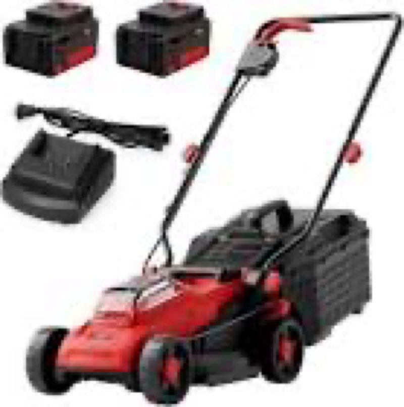 mzk 30v 20" lawn mower, brushless electric mower with 6-position height adjustment, collection bag and battery included