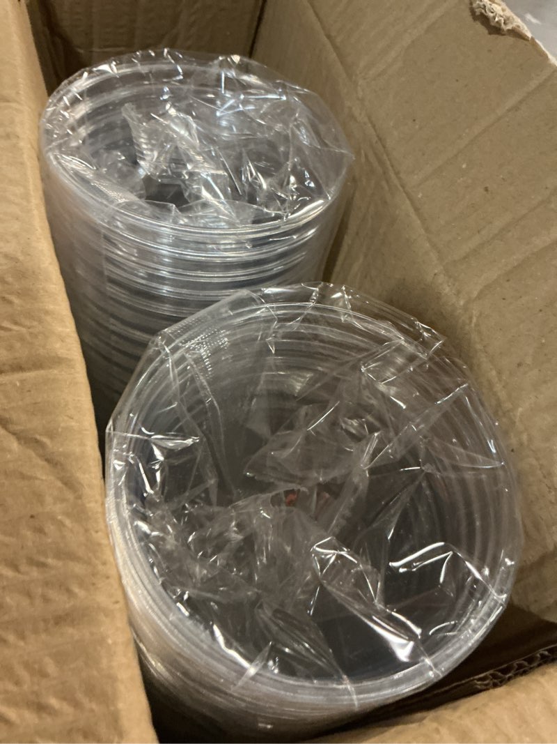 Condition photo showing Good Condition for lilymicky 60 sets 24 oz clear plastic cups with dome lids, 24 oz disposable plastic drinking parfait cups for ice coffee, smoothie, frappuccino, bubble boba 24oz - 60 ct