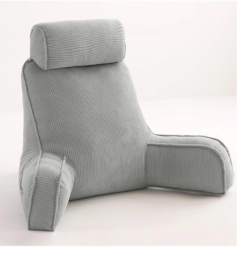 cytjhmd reading pillow bed backrest pillow for bed, bed back support pillow with headrest & arms, removable washable cover and detachable neck roll,blue grey,80 * 40 * 60cm 80*40*60cm blue grey