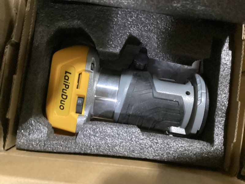 Condition photo showing Good Condition for cordless compact router plunge base for dewalt 20v battery, compact router fixed base & plunge router, 5 speed brushless router for woodworking/diy projects